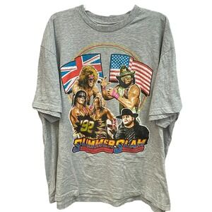 WWE Summerslam 92 Wrestling T-Shirt‎ Macho Man Bret Hart Undertaker 4XL